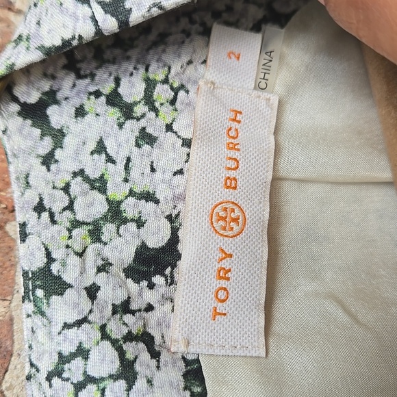 Tory Burch Green And White Floral Printed Silk Trouser Set Size 2 - Picture 8 of 10